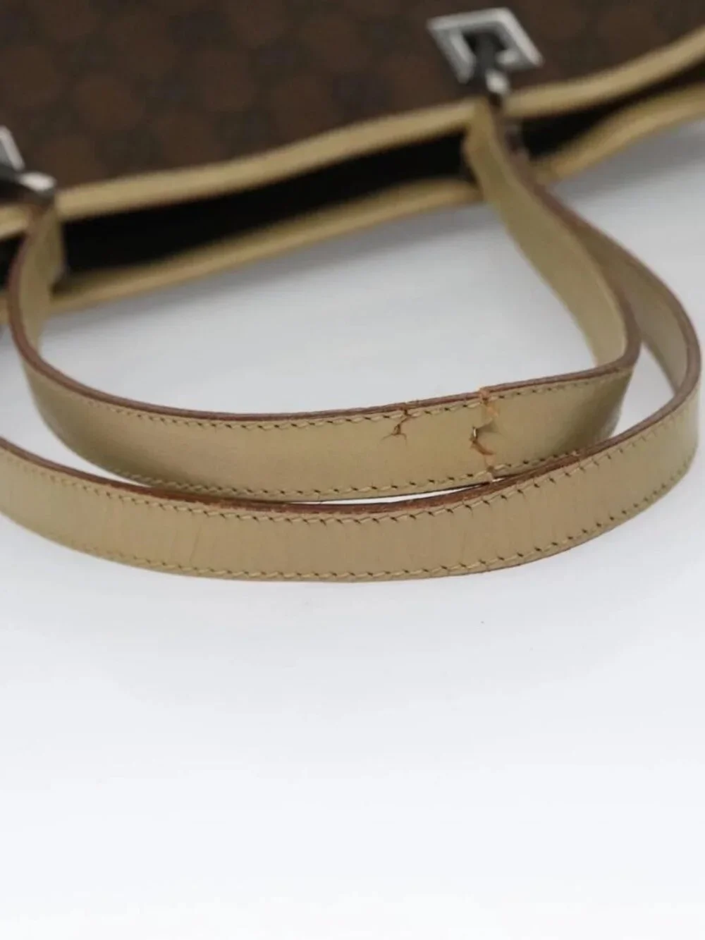 GUCCI GG Canvas Sherry Line Tote Bag Brown 31243 Auth ep7003